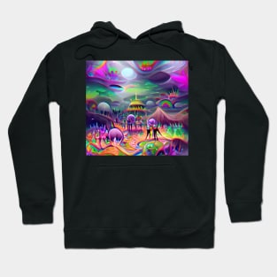 Psychedelic Alien Lands Hoodie